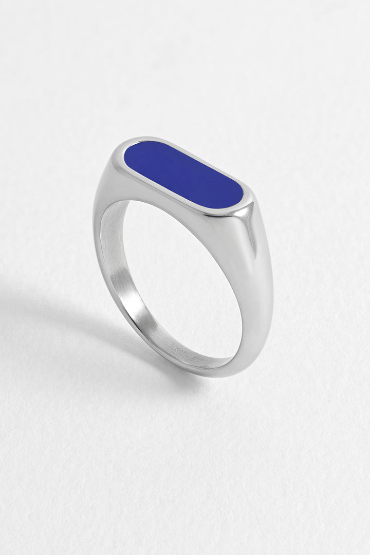 Men's Lapis Lazuli Bar Signet Ring