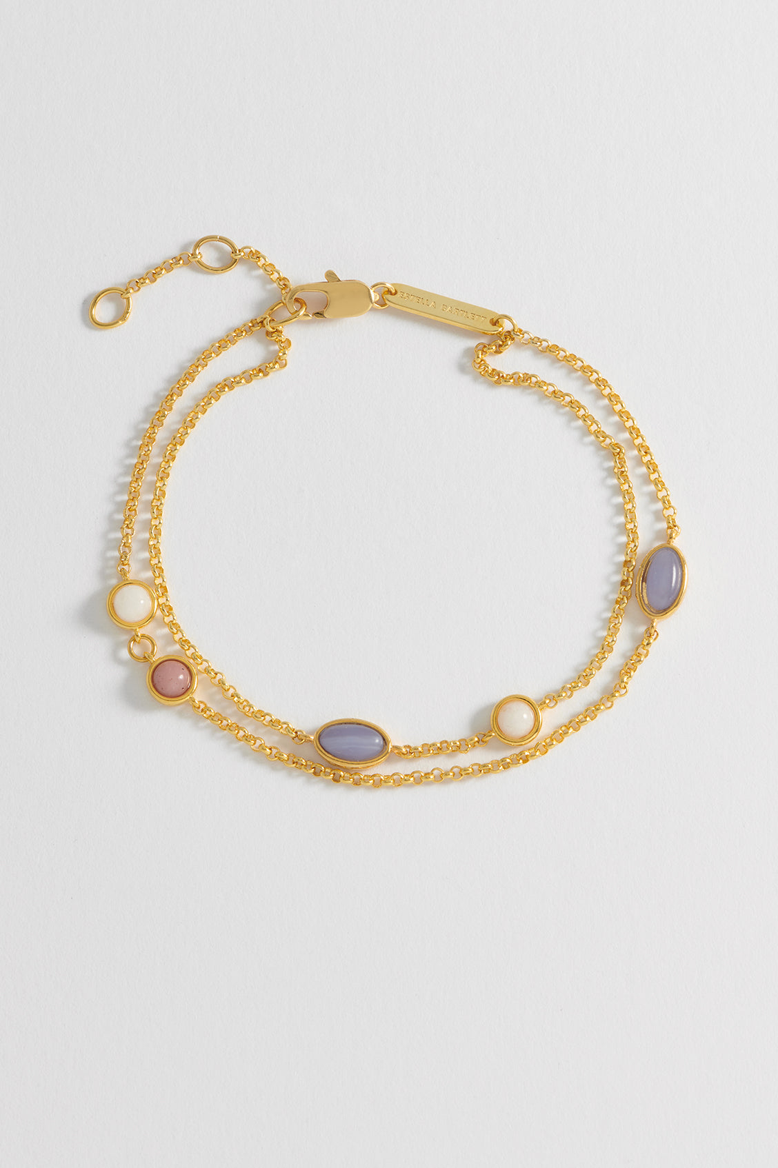 Estella Bartlett Gold Plated Multi Gemstone Double Chain Bracelet