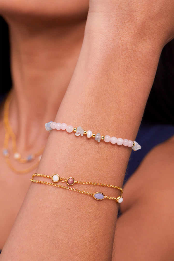 Gemstone Pearl T-Bar Bracelet
