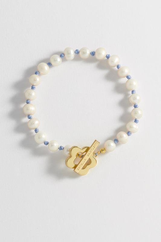 Pearl Flower T-Bar Bracelet