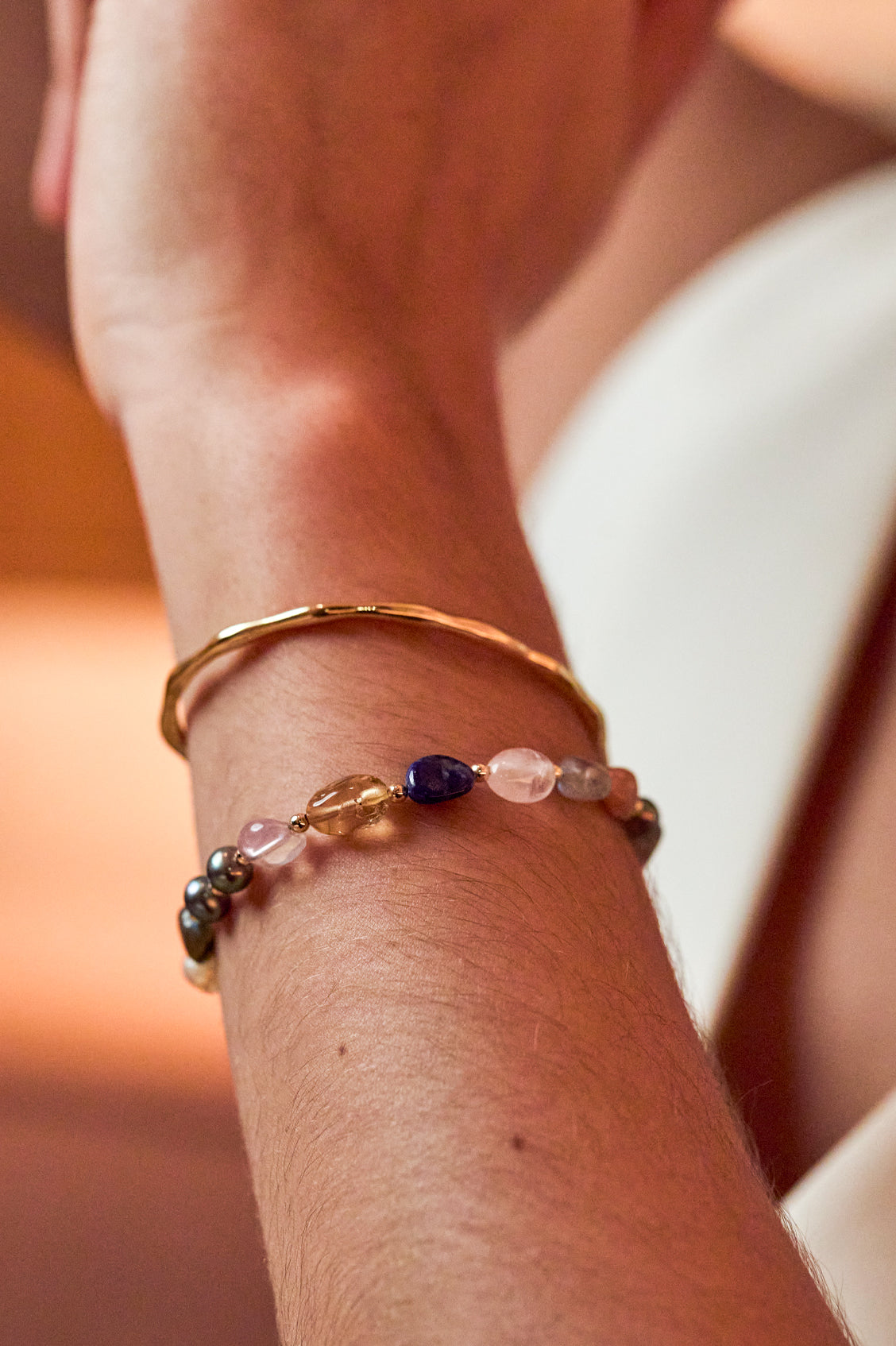 Multi Beaded T Bar Bracelet