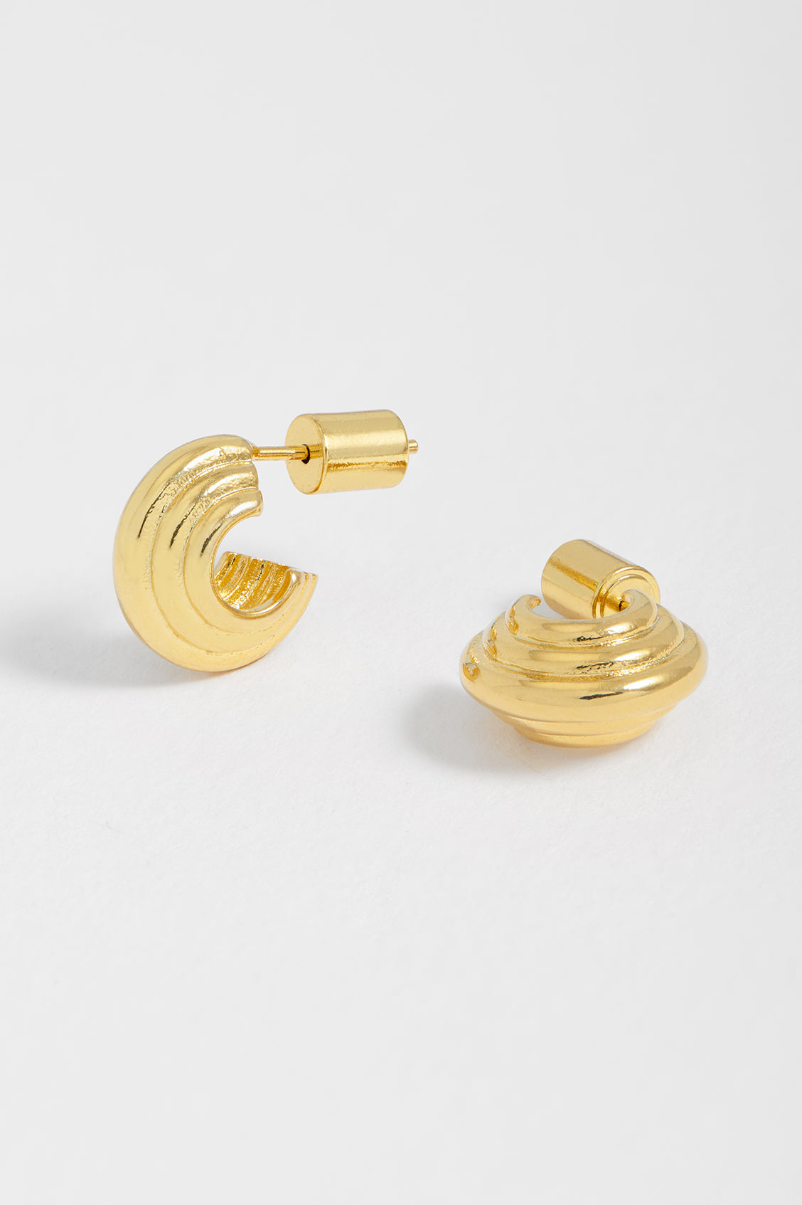 Gold Plated Ridged Mini Hoop Earrings Estella Bartlett