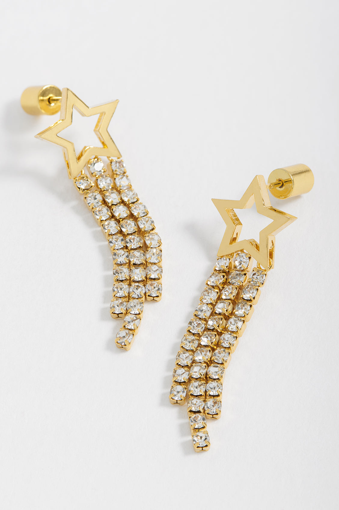 Gold Plated Star Drop Earrings Gold Zoe Moon Star Drop Earrings