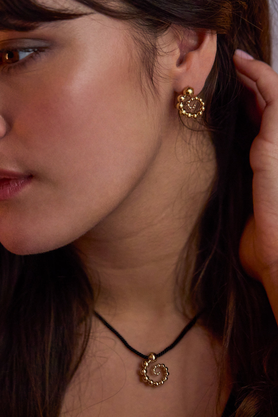 Beaded Swirl Earrings