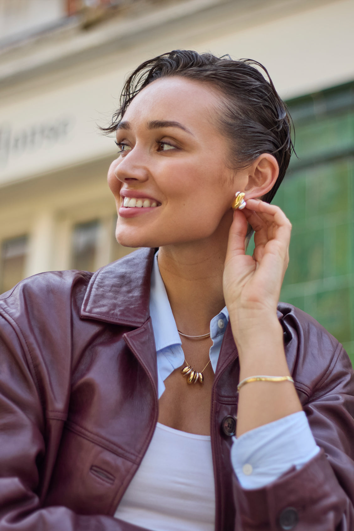 Chunky Mixed Metal Knot Stud Earrings