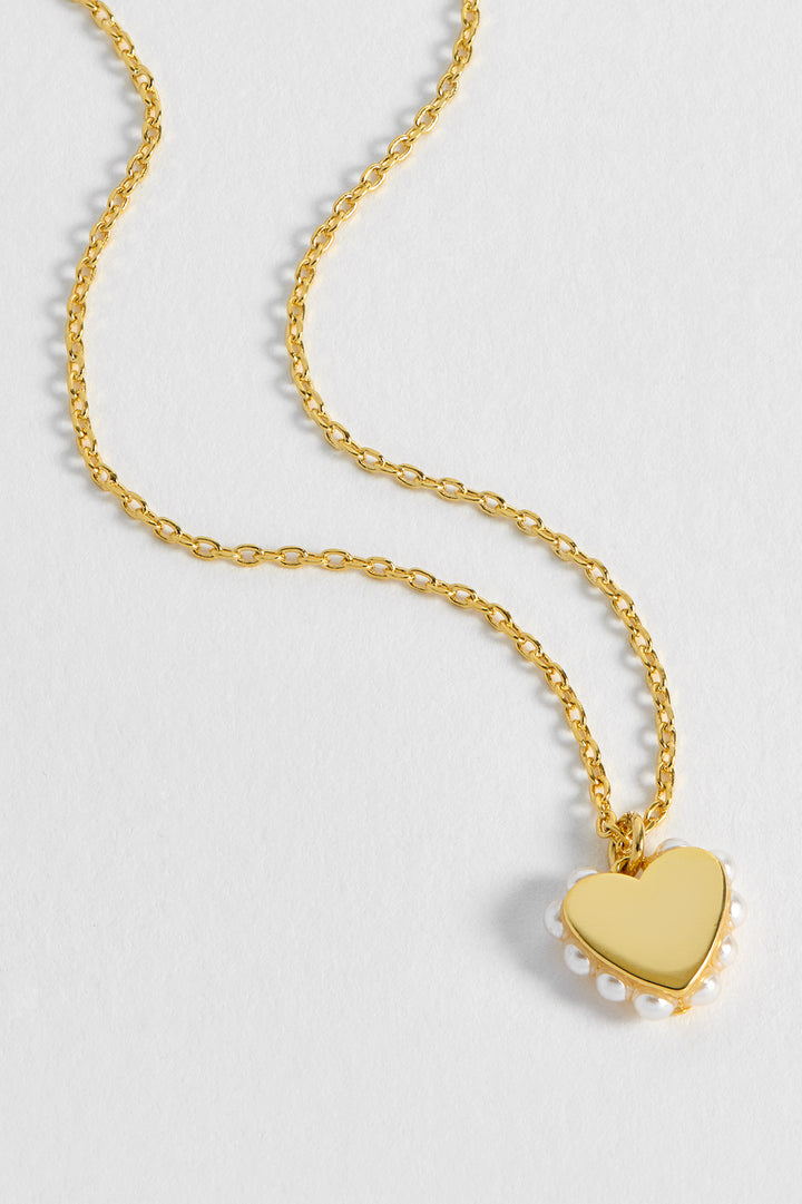 Heart With Side Pearl Necklace