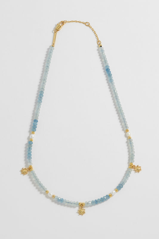 Pearl Gemstone Sun Necklace