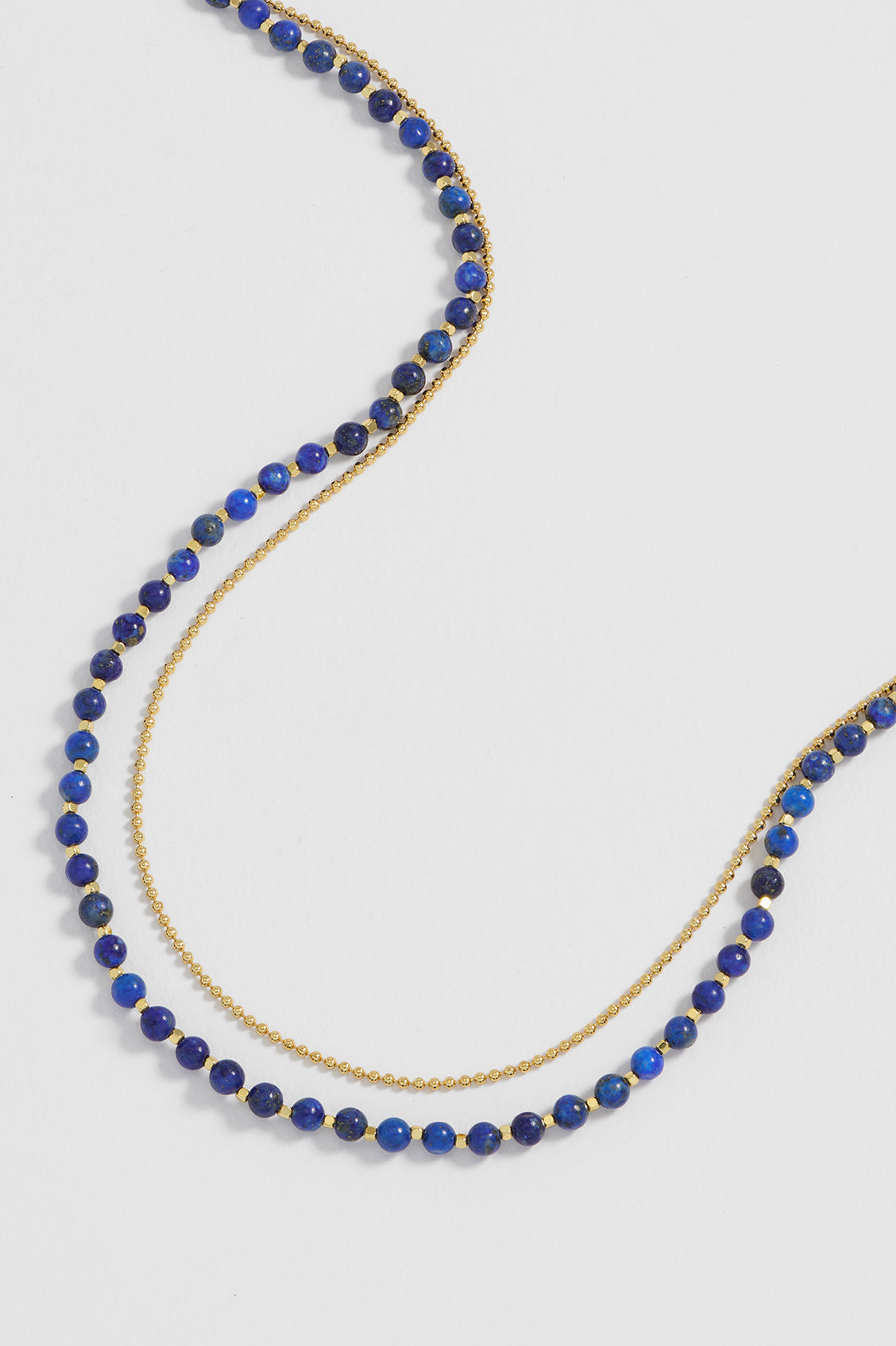 Gold Plated Lapis Gemstone Duo Necklace Estella Bartlett