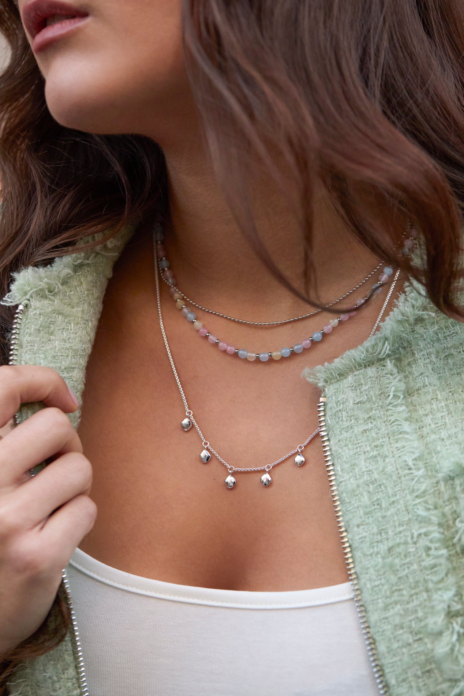 Pastel Multi Gemstone Double Necklace