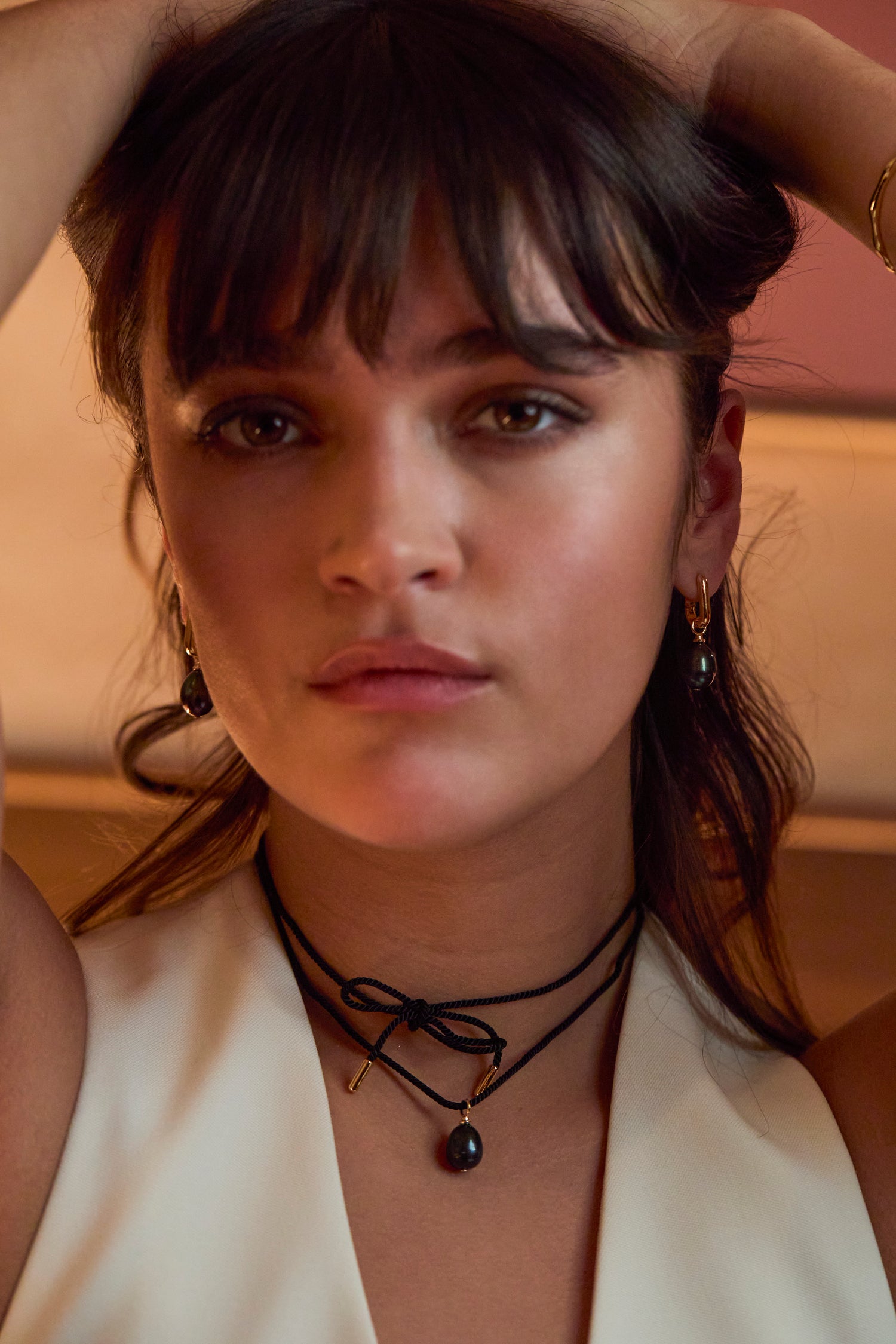 Pearl Drop Cord Necklace