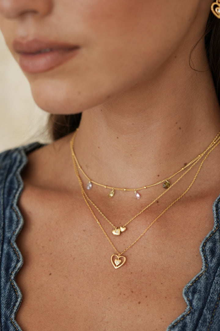Enveloped CZ Heart Necklace