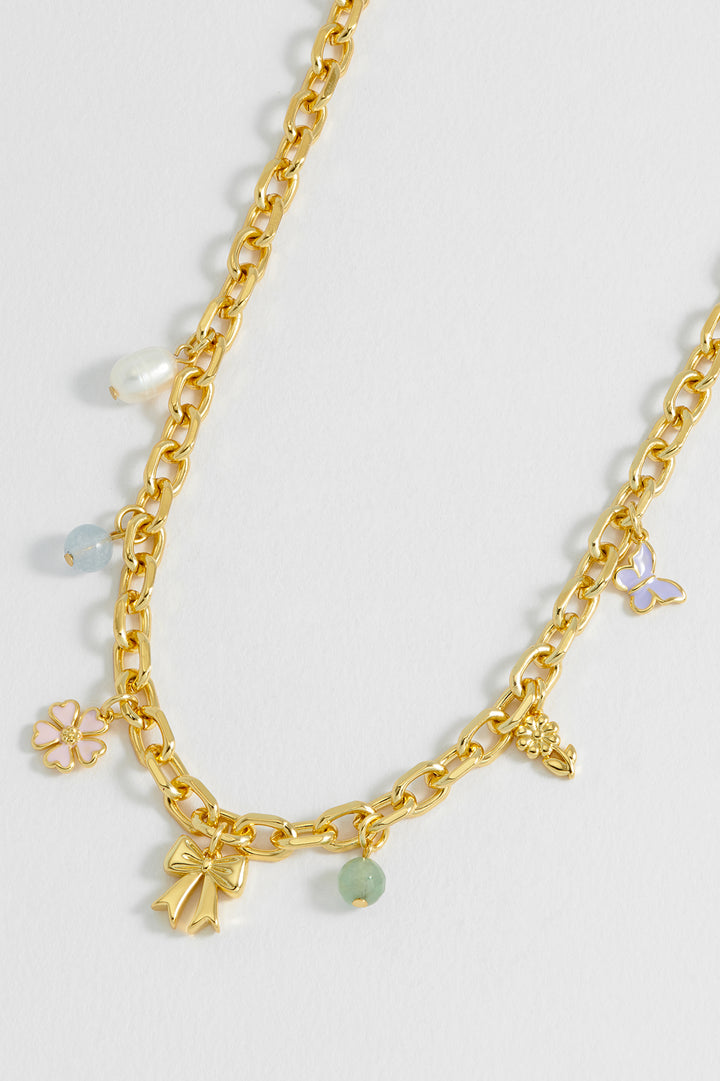 Pastel Charm T-Bar Necklace