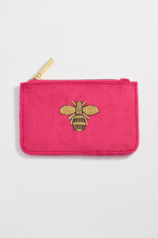 Embroidered Bee Card Purse