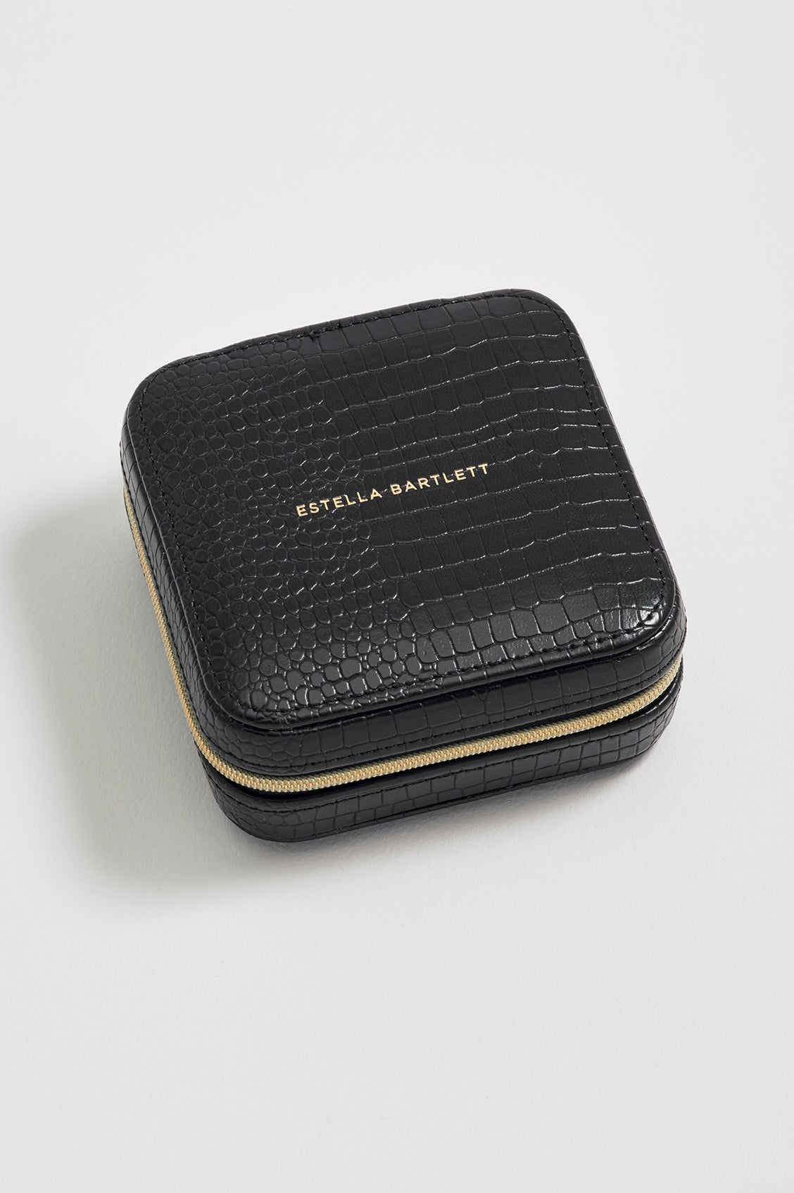 Estella Bartlett Black Croc Square Jewellery Box