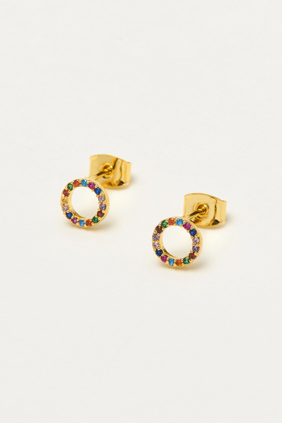 Rainbow shop circle earrings