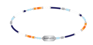Blue, Orange and White Mix Bead Bracelet