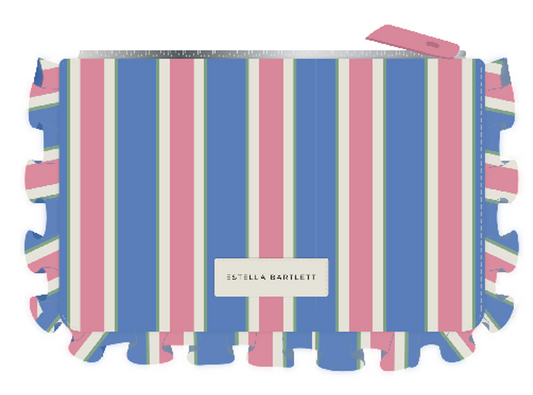 Blue Stripe Frill Pouch