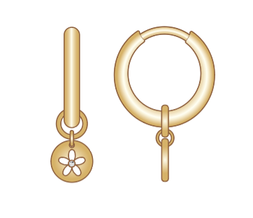 CZ Flower Coin Hoops