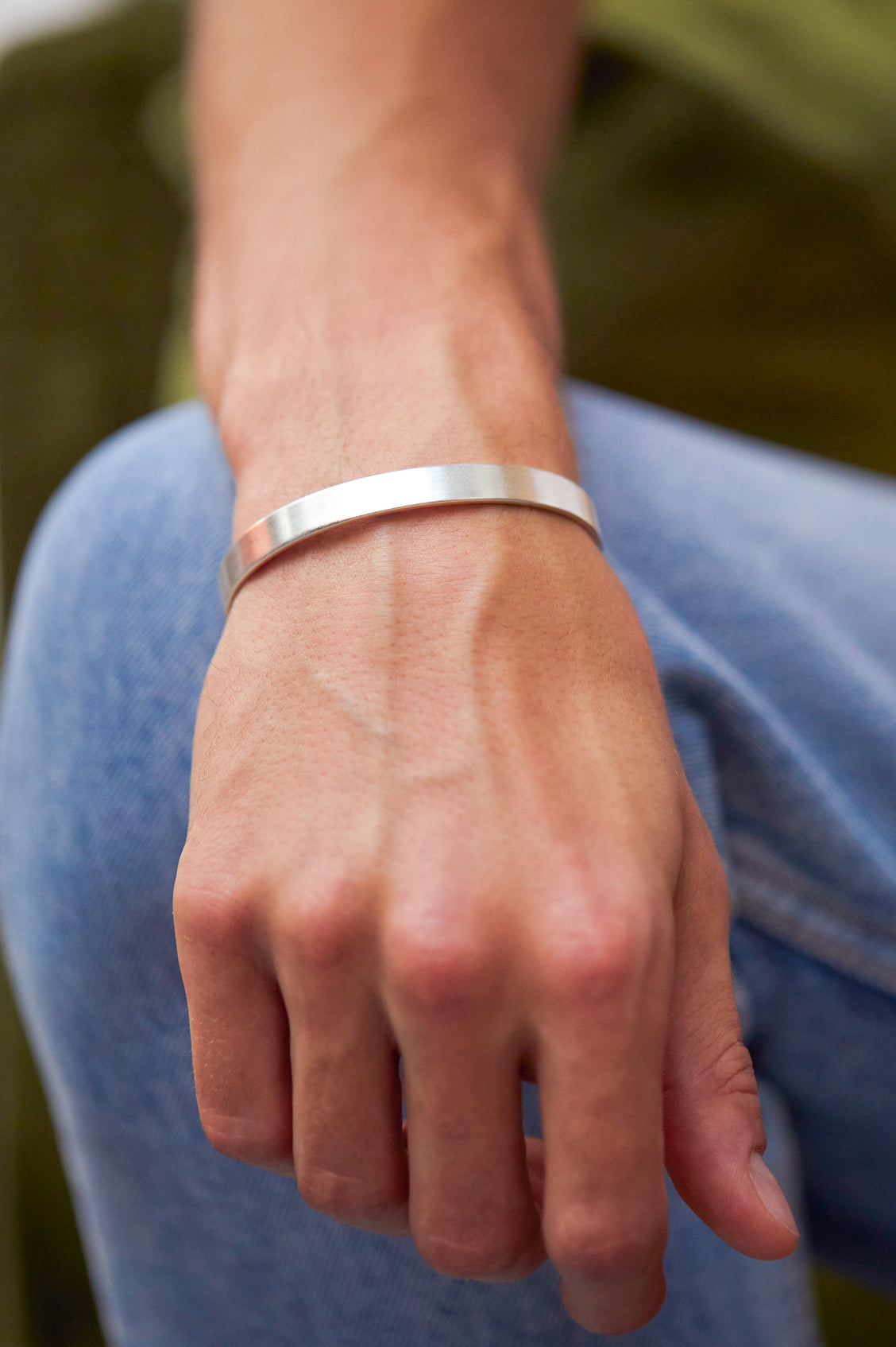 thumbnail image 2 of Men's 7" Stainless Steel Cuff Bracelet - High Polish Box, Unisex Adjustable 2 of 4