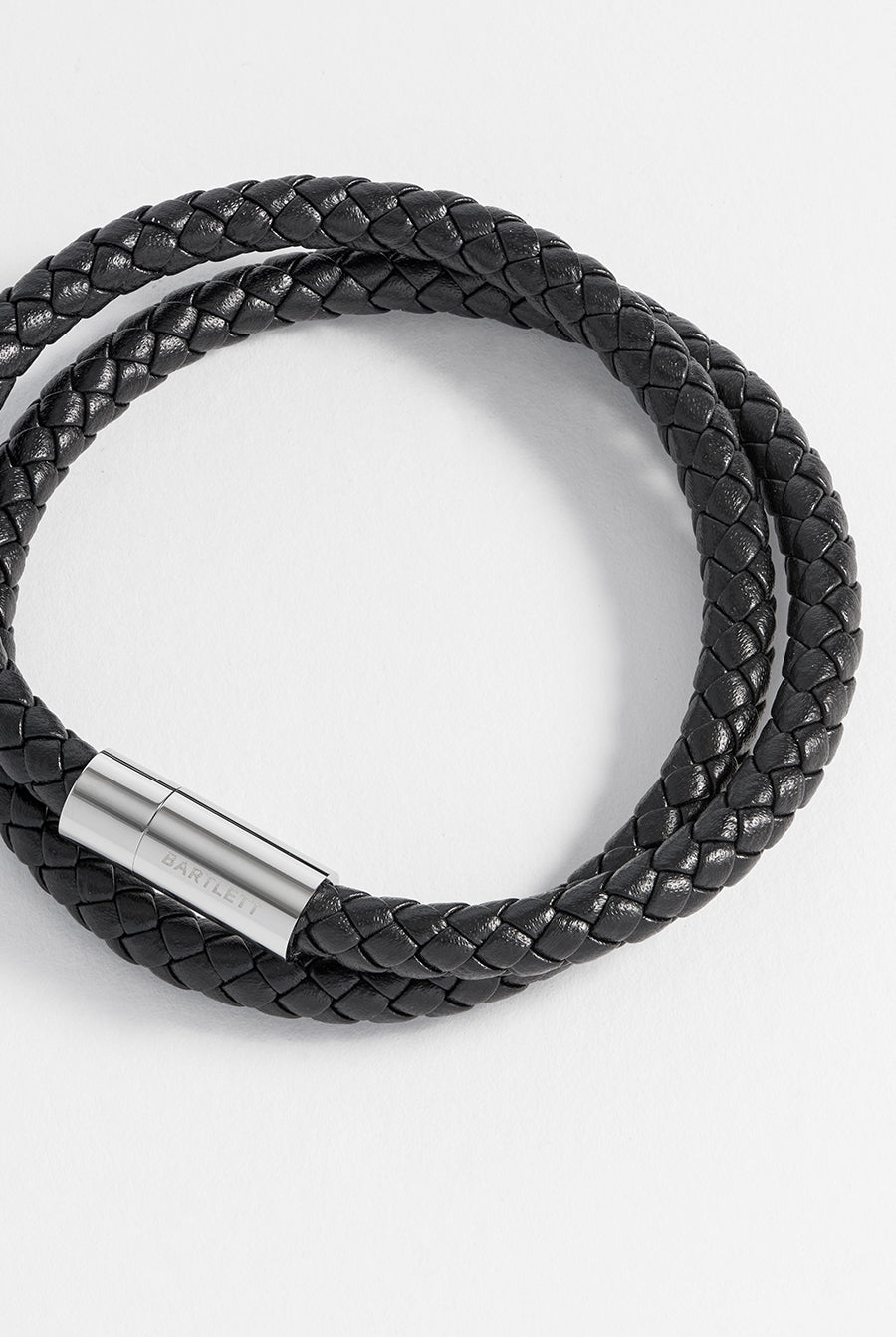 Mens Leather Double Plaited Bracelet