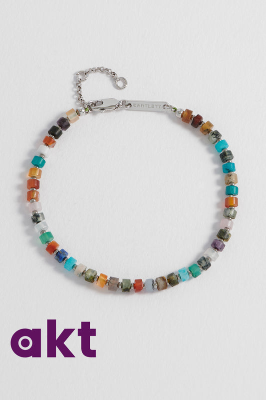 Men's Gemstone Rondelle Bracelet