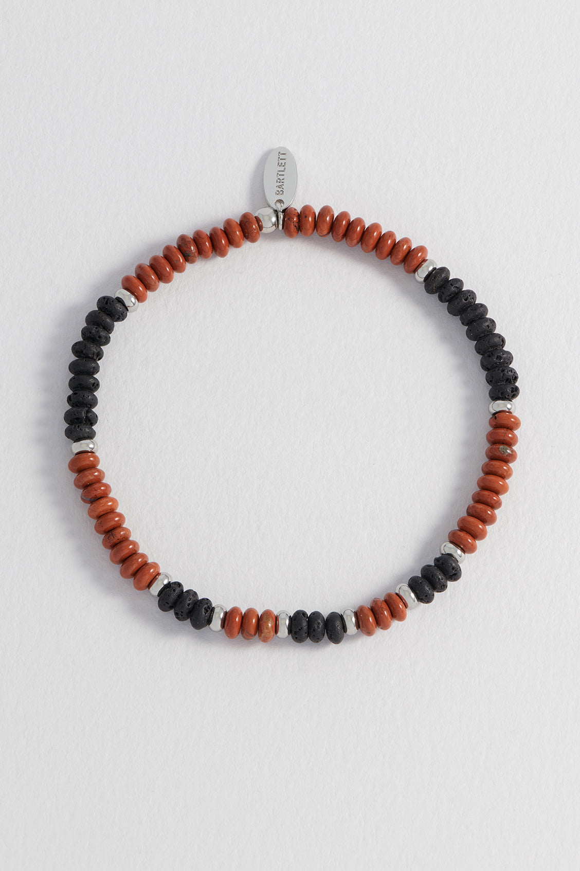 Mens Gemstone Stretch Disc Bracelet