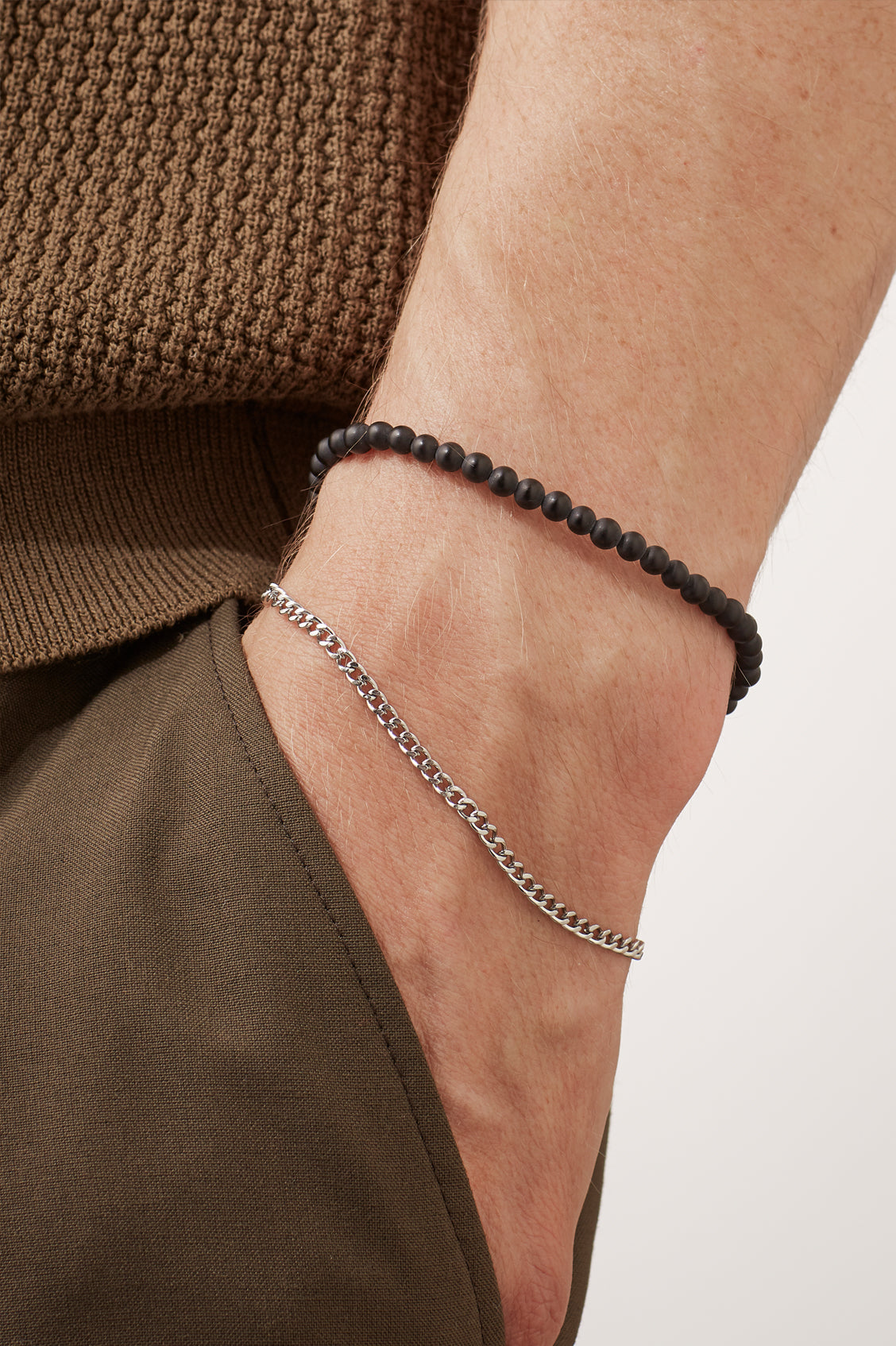 Men's Black Onyx Duo Bracelet Set