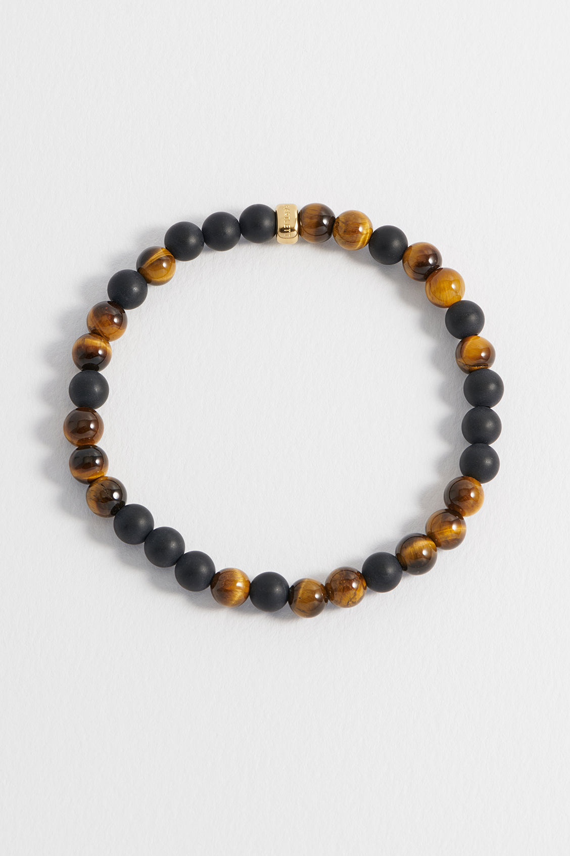 Men's Black Onyx And Tiger's Eye Bracelet
