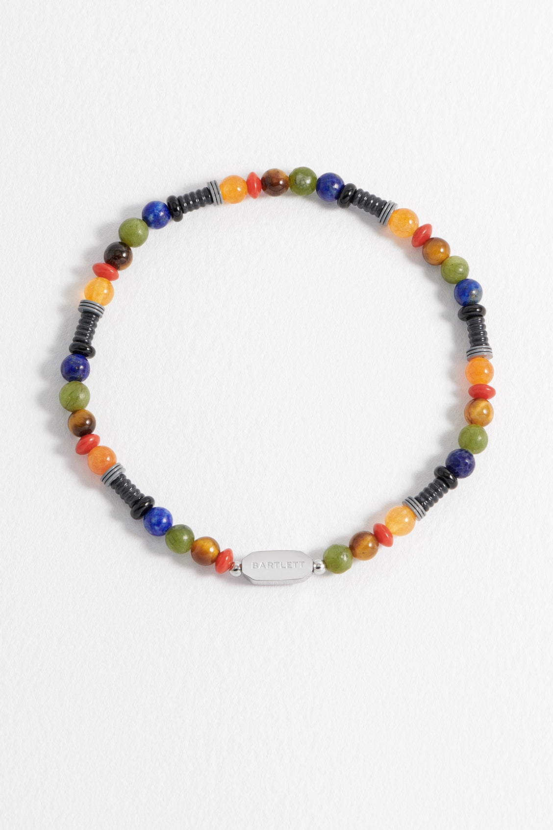 Men's Mixed Gemstone And Acrylic Beaded Bracelet