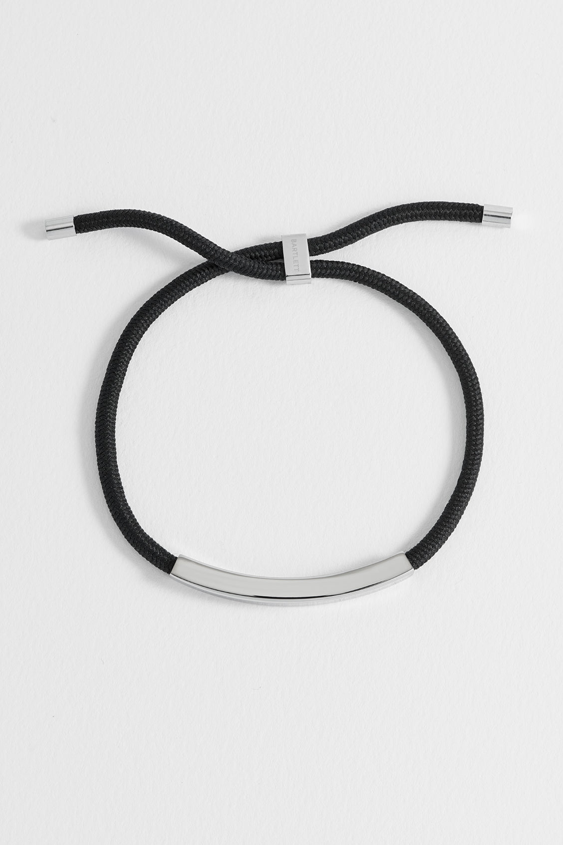 Men's Black Cord Tag Bracelet