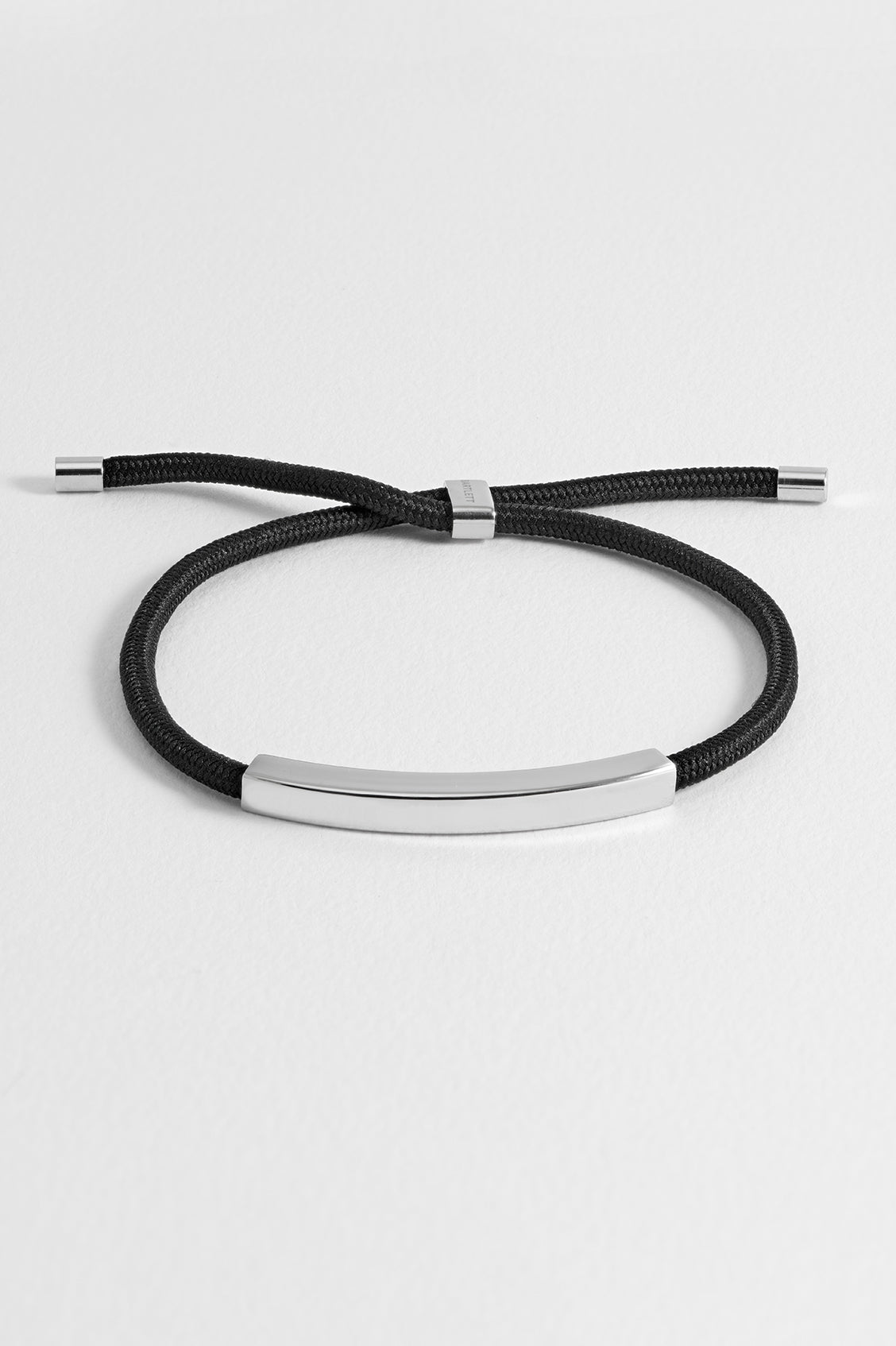 Men's Black Cord Tag Bracelet