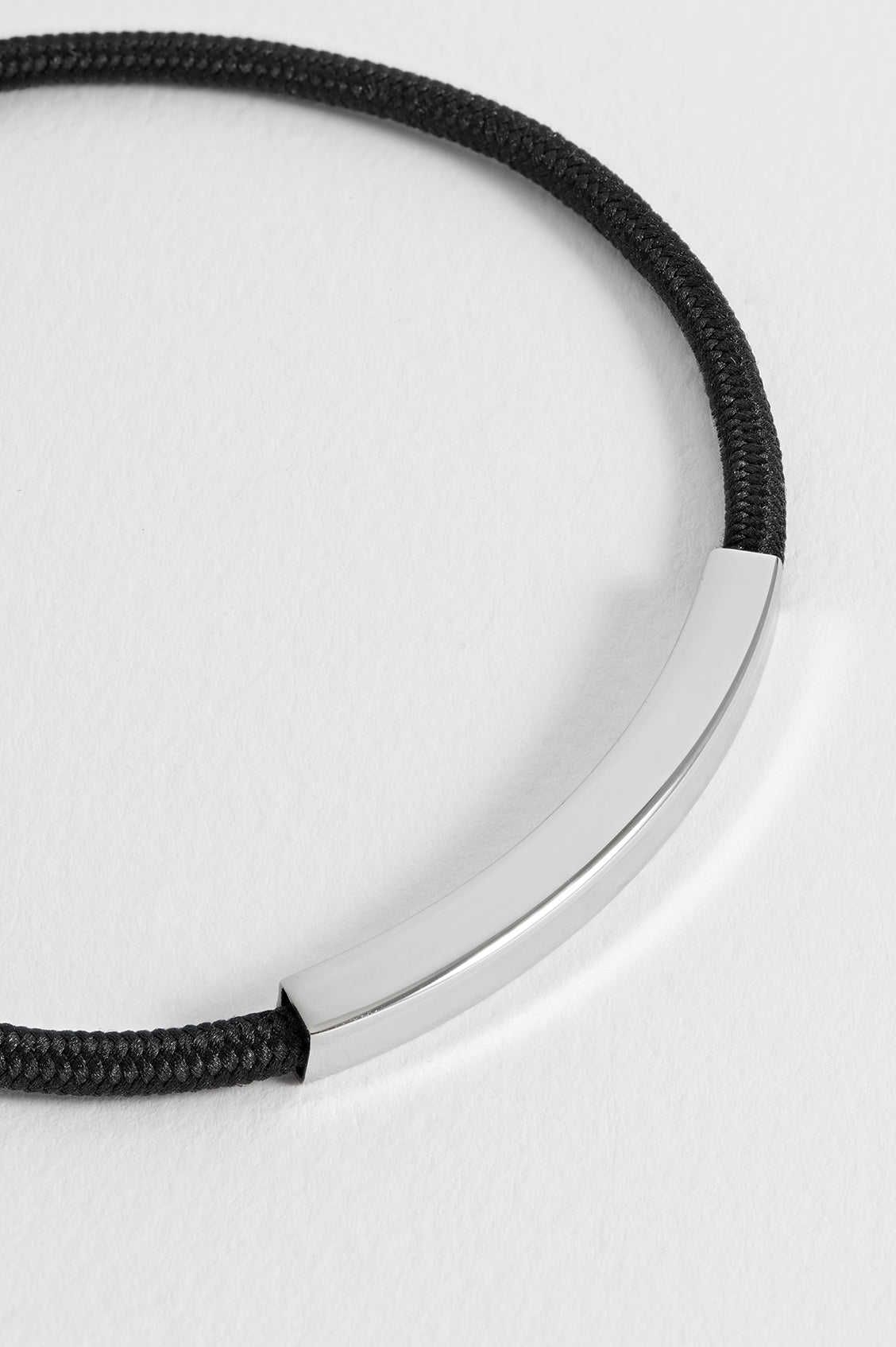 Men's Black Cord Tag Bracelet