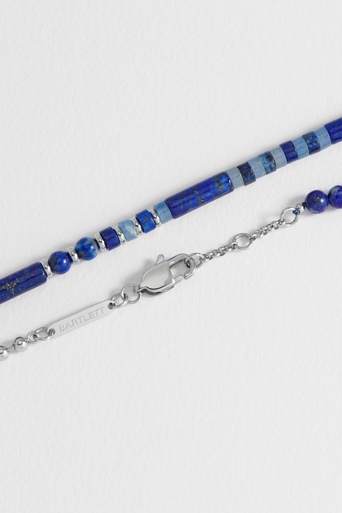 Men's Blue Gemstone Double Wrap Bracelet