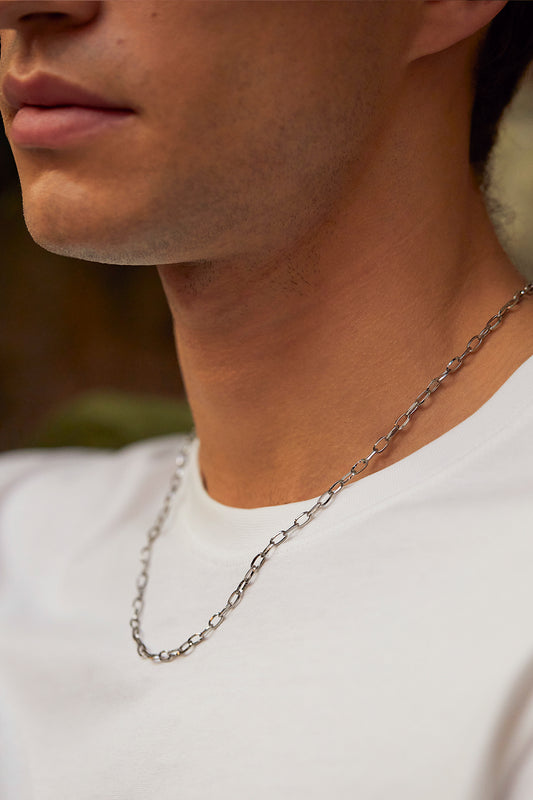 Mens Paperclip Chain Necklace