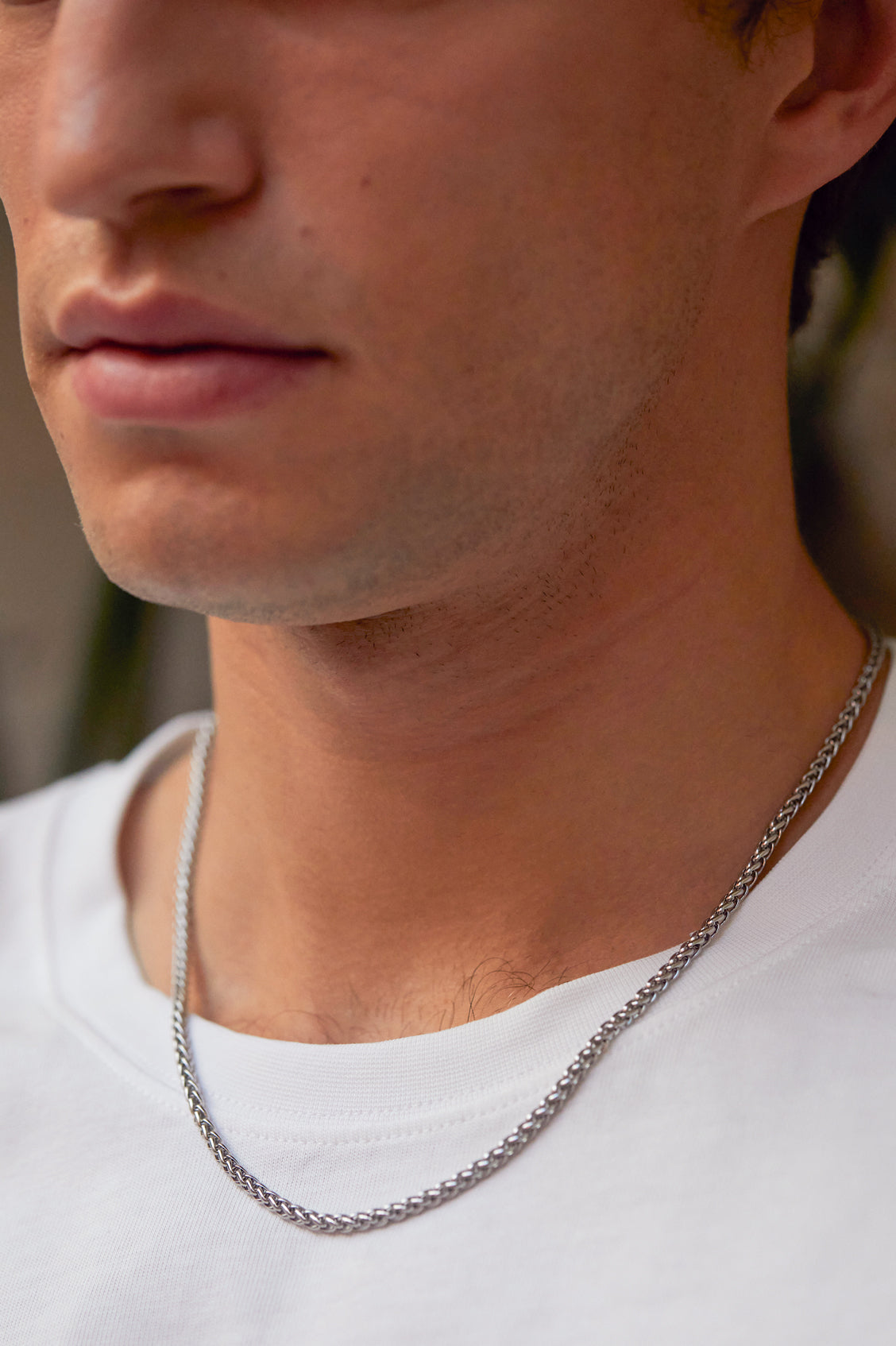 Spiga Vs Rope Chain Men's Waterproof PVD Rhodium Plated Spiga Chain Necklace | Bartlett London