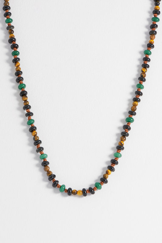 Mens Gemstone Knotted Necklace