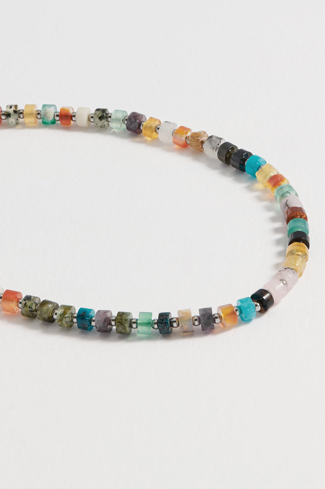 Mens Gemstone Rondelle Necklace