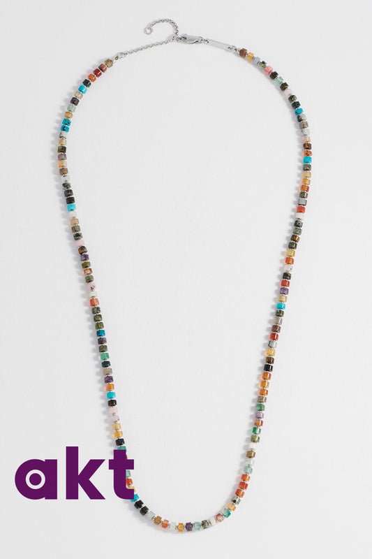 Men's Gemstone Rondelle Necklace