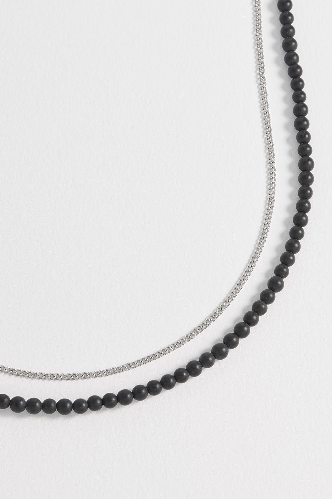 Men's Black Onyx Double Necklace