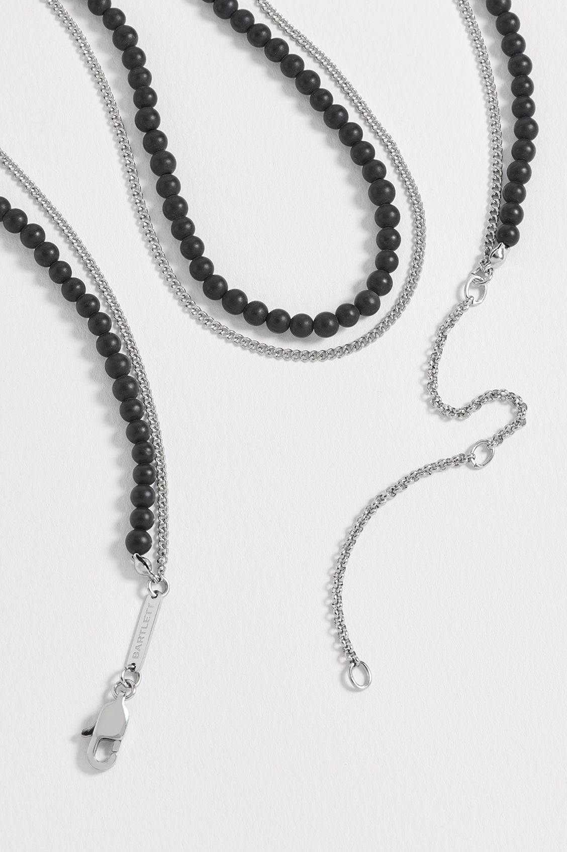 Men's Black Onyx Double Necklace