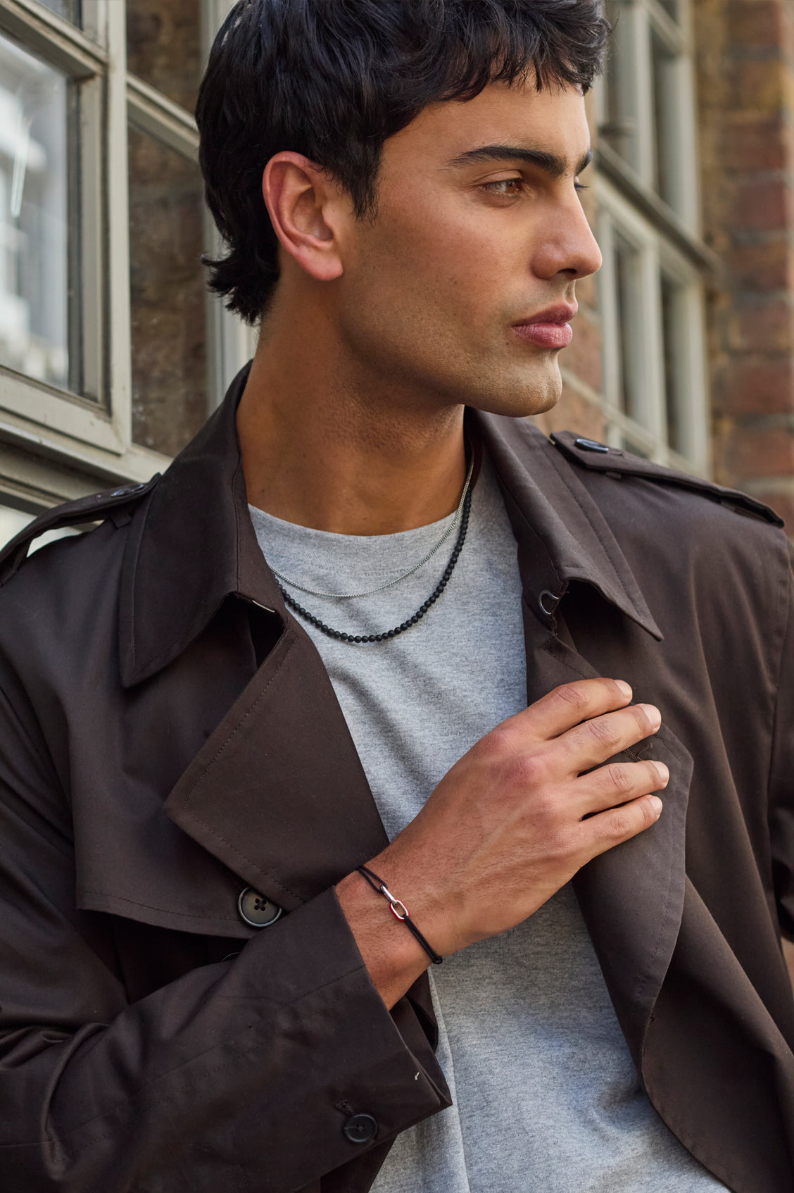 Men's Black Onyx Double Necklace