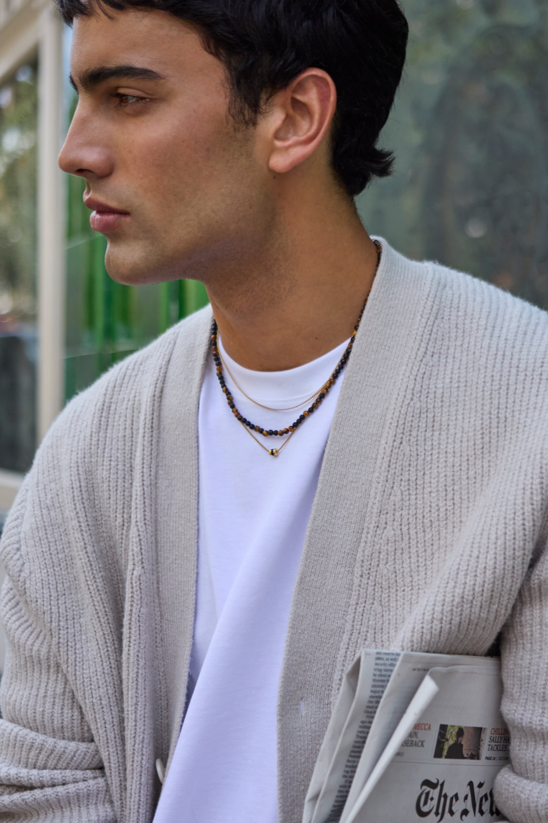 Men's Enamel Bead Necklace