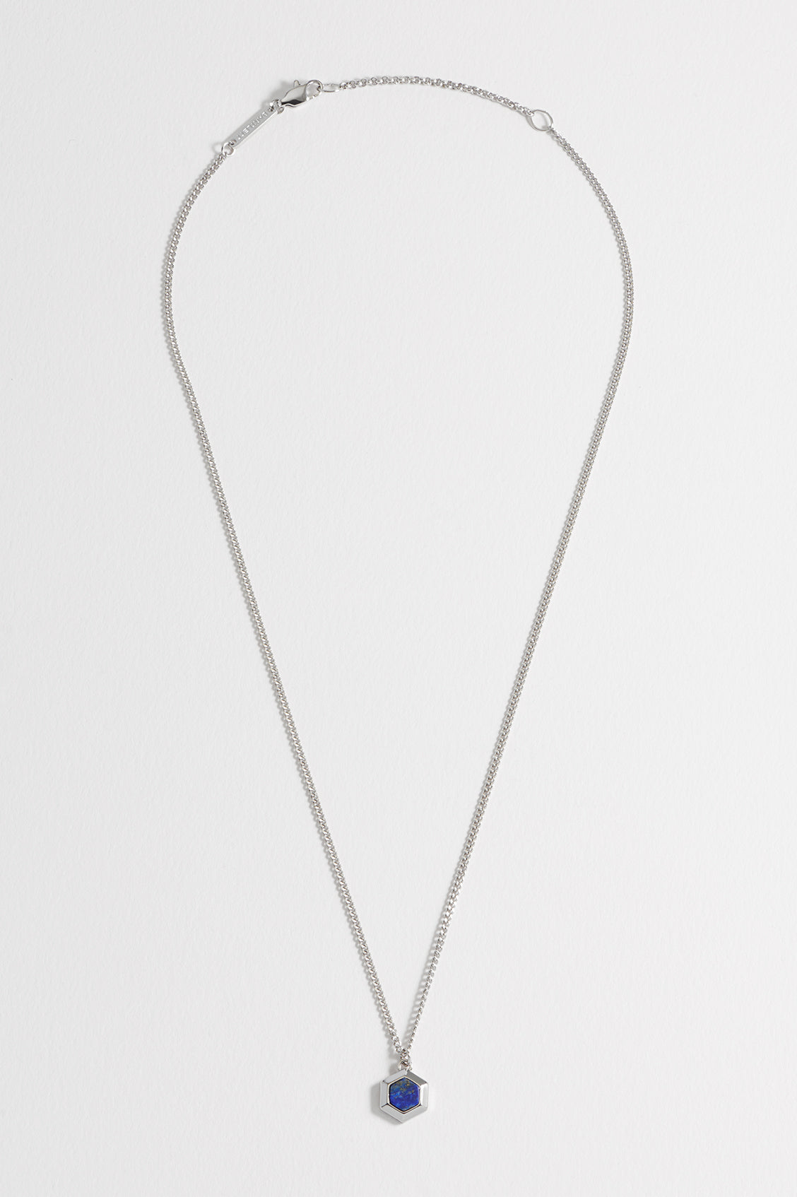 Men's Lapis Lazuli Hexagon Curb Chain Necklace