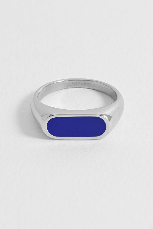 Men's Lapis Lazuli Bar Signet Ring