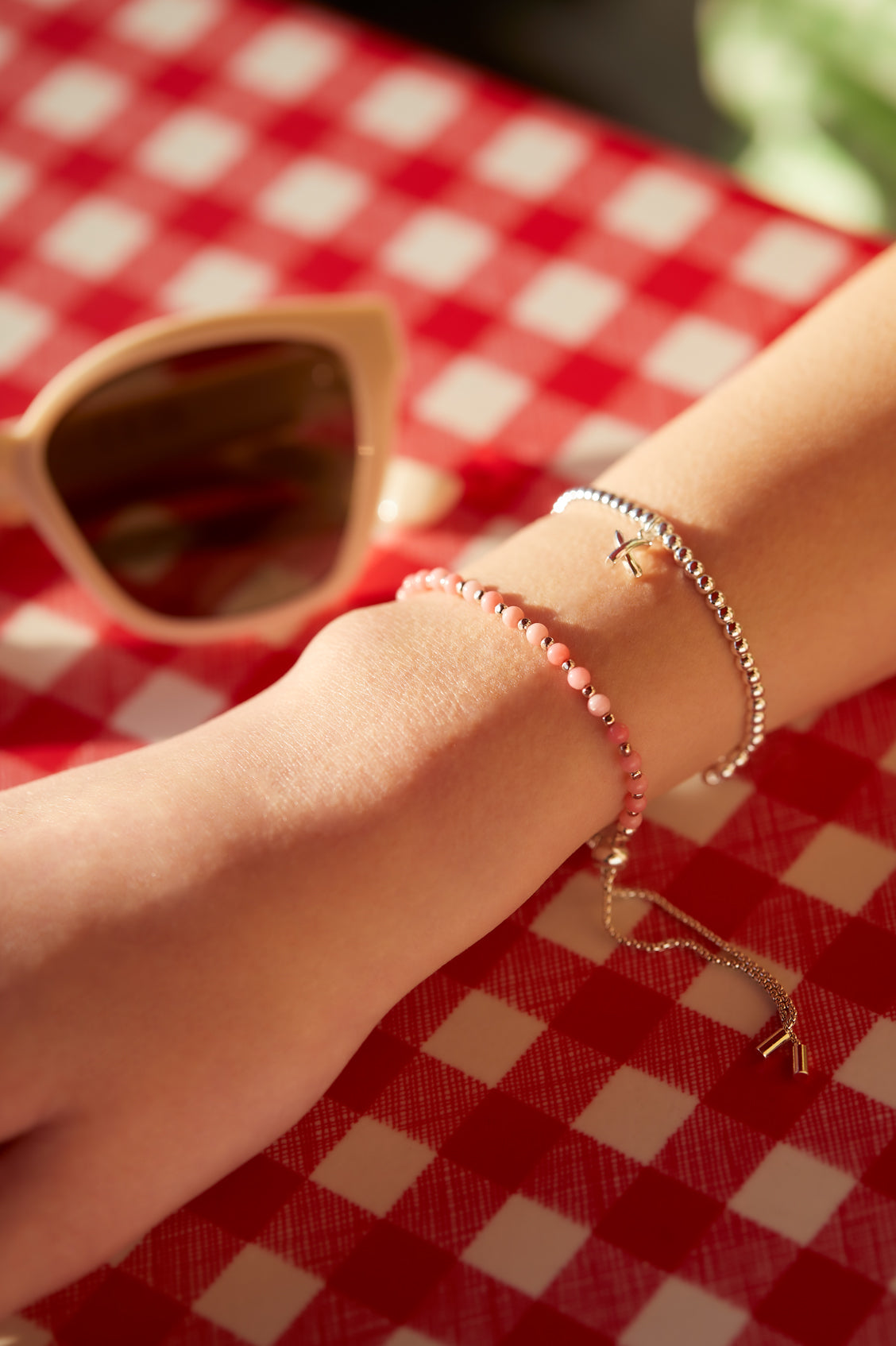 Coral Agate Gemstone Amelia Bracelet