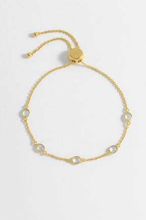 estella bartlett Gemstone Slider Bracelet Gold Plated Rainbow