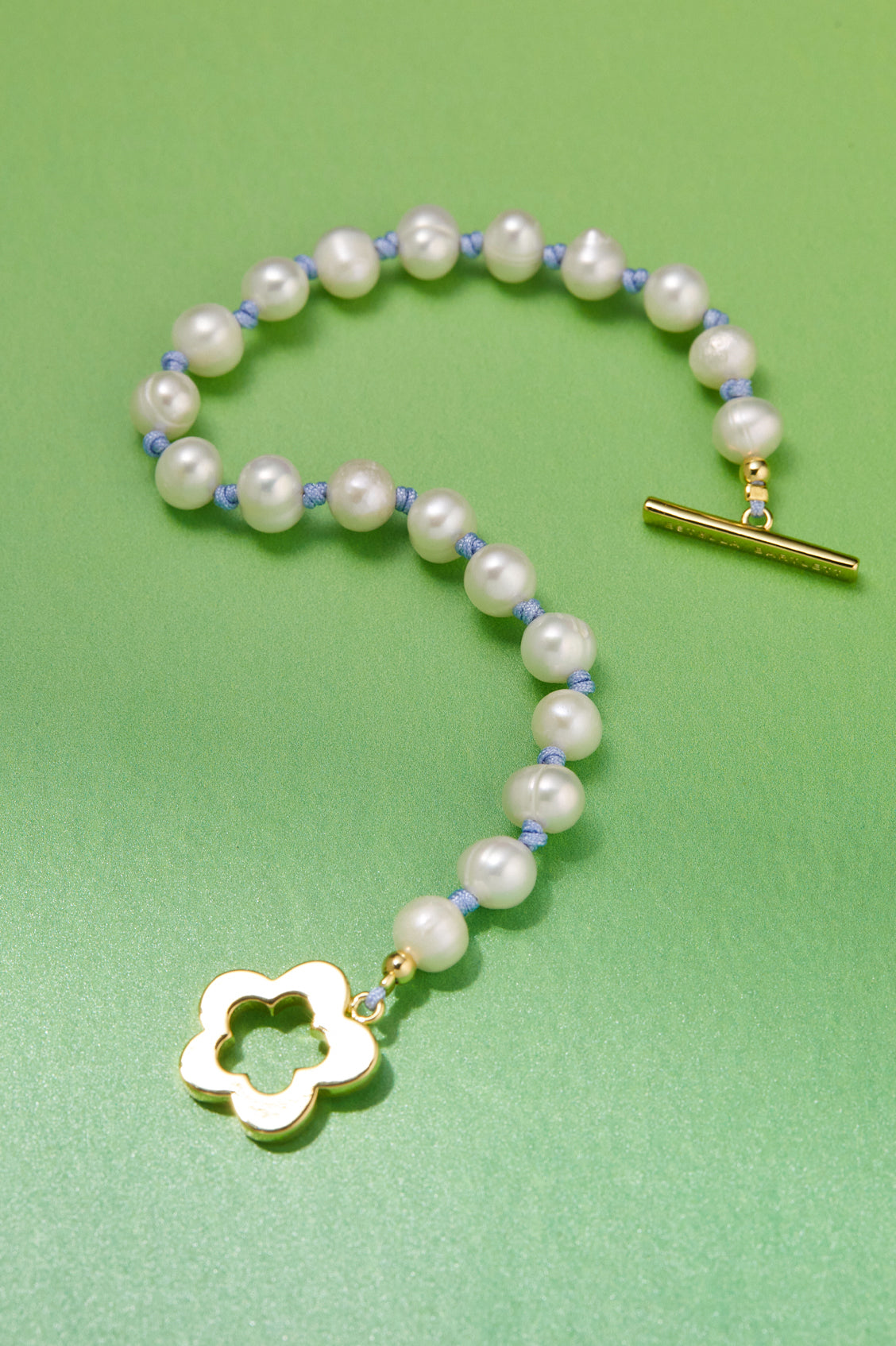 Pearl Flower T-Bar Bracelet
