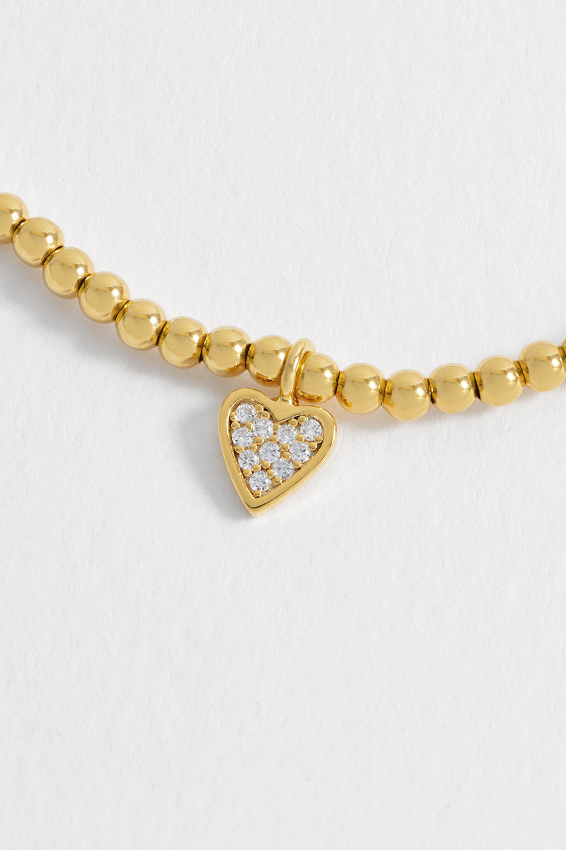 Sienna Beaded Pave Heart Bracelet