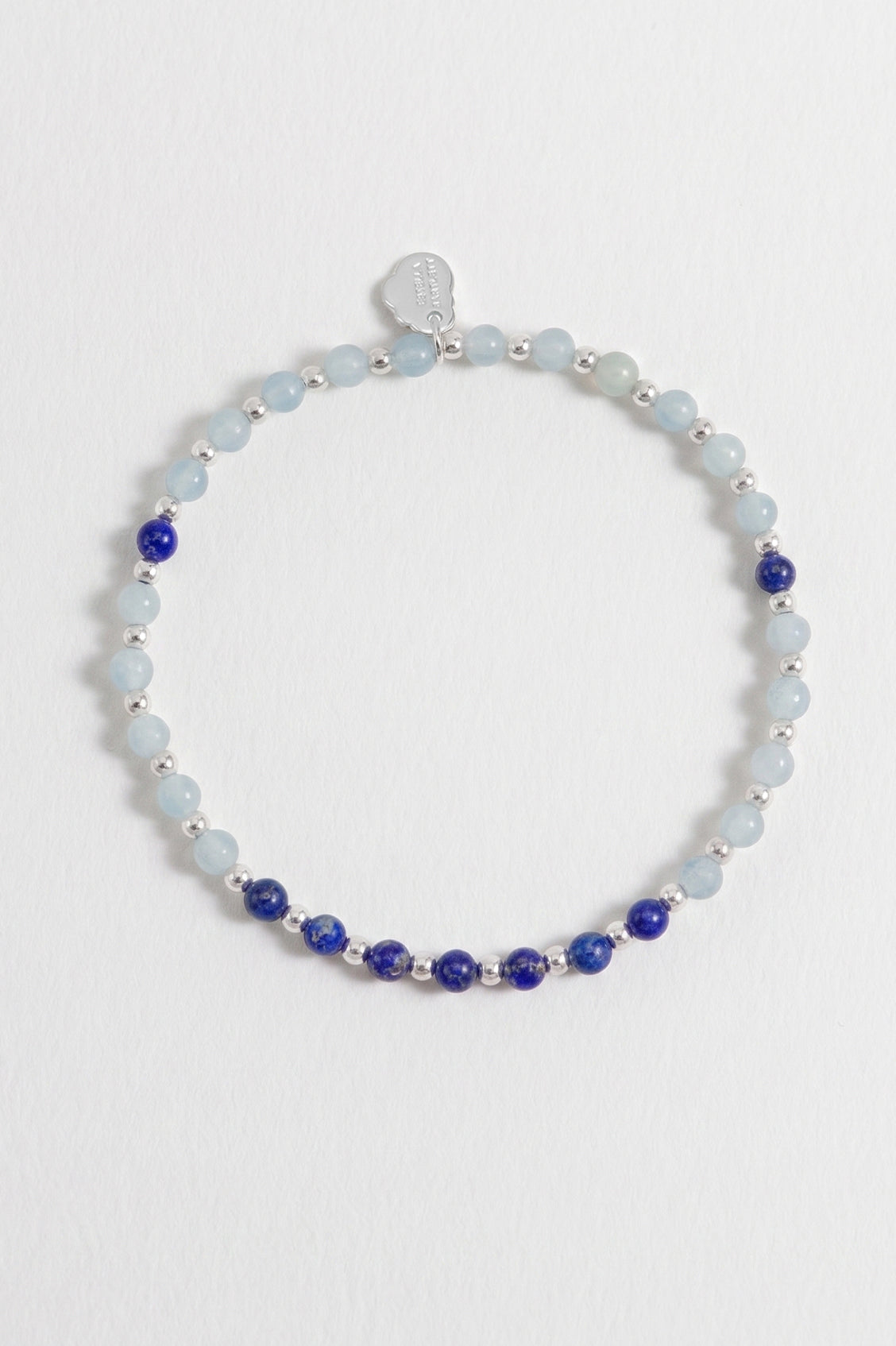 Wellness Chalcedony & Lapis Lazuli Stretch Sienna Bracelet