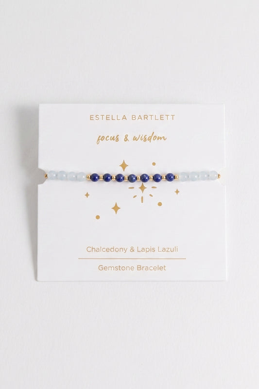 Wellness Chalcedony & Lapis Lazuli Stretch Sienna Bracelet